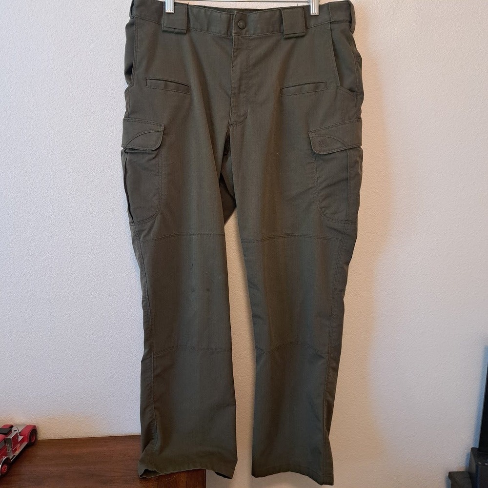5.11 Tactical Mens Cargo Pants 36x30 Olive Green Ripstop Multi-Pocket Trousers